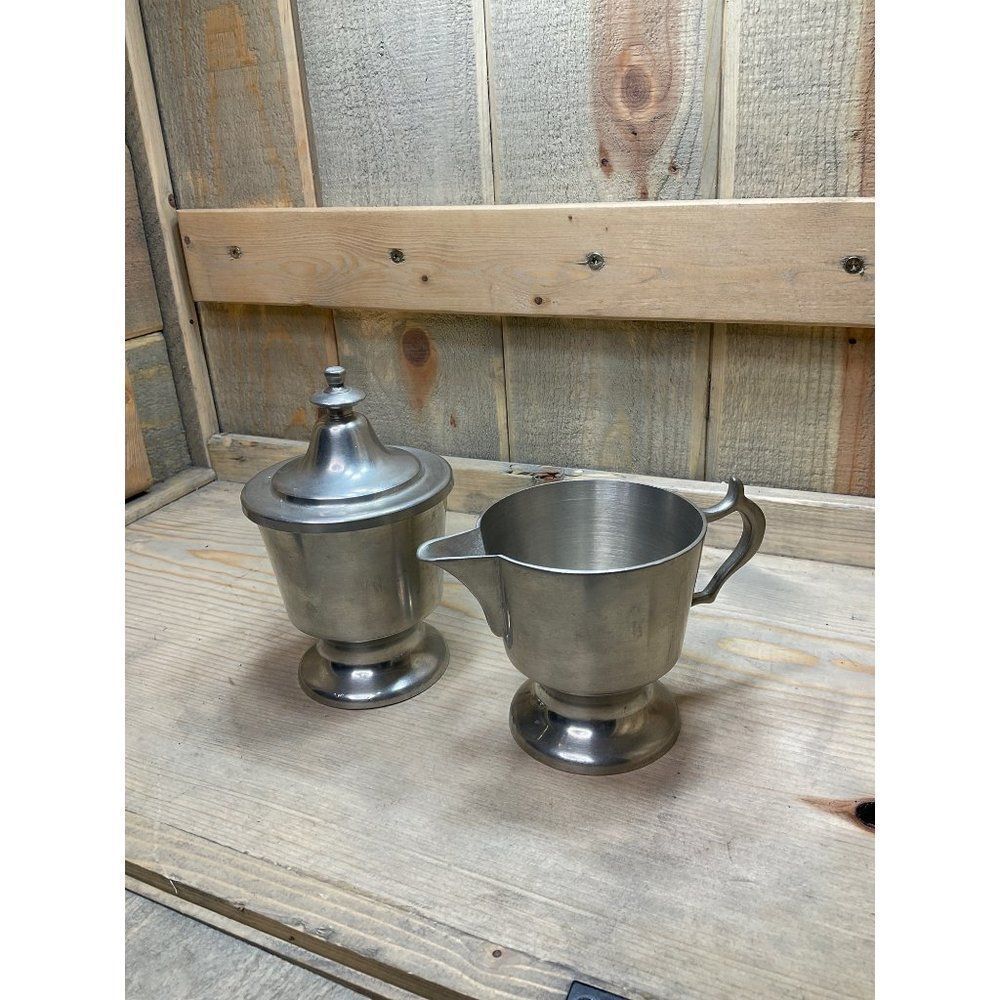 WOODBURY Pewter Henry Ford Museum Creamer & Sugar Bowl/Lid